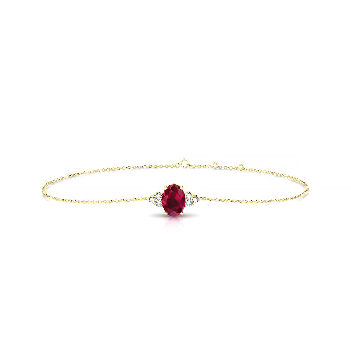 Mirage | 18k Yellow Gold 7 x 5 mm Oval Ruby Bracelet