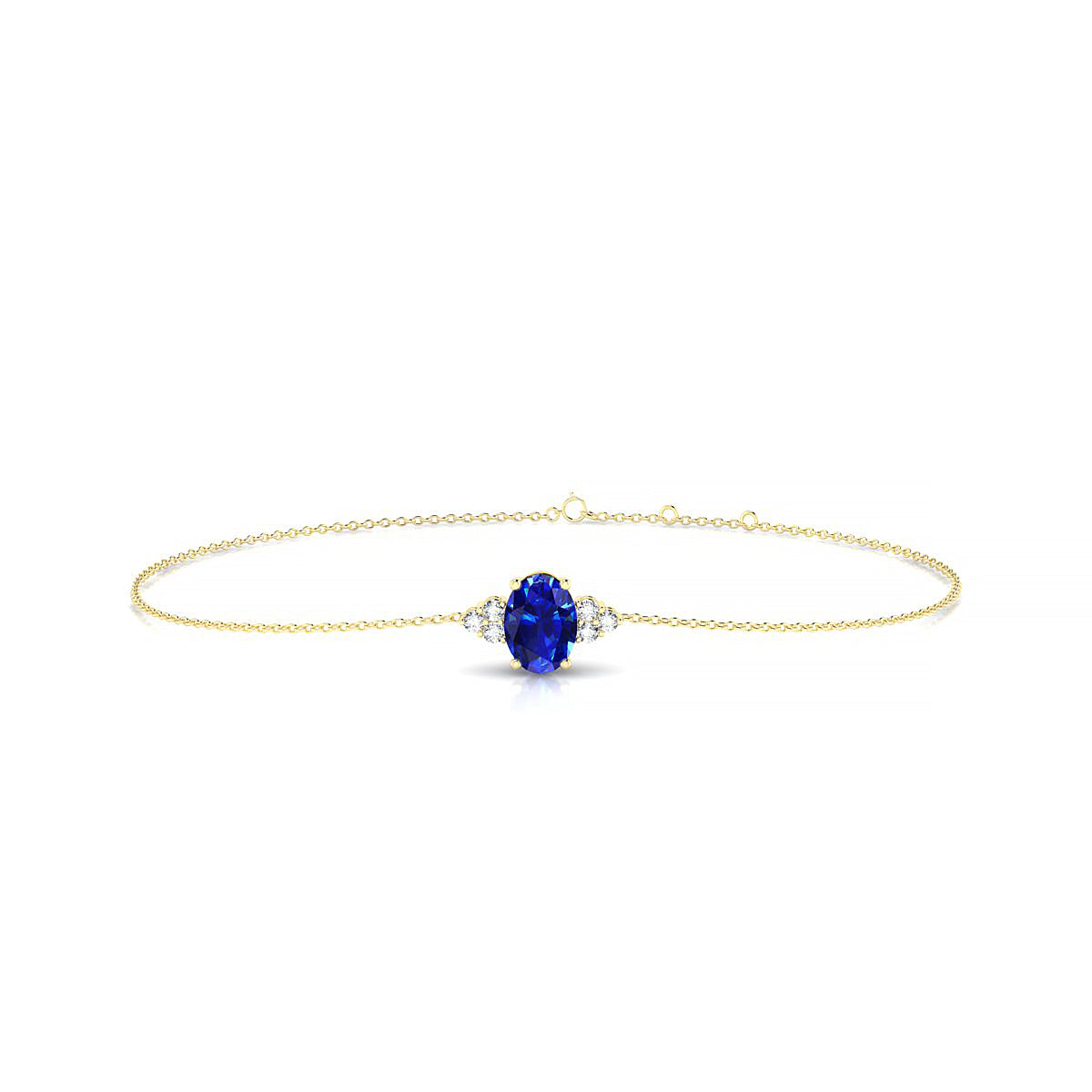 Mirage | 18k Yellow Gold 7 x 5 mm Oval Sapphire Bracelet