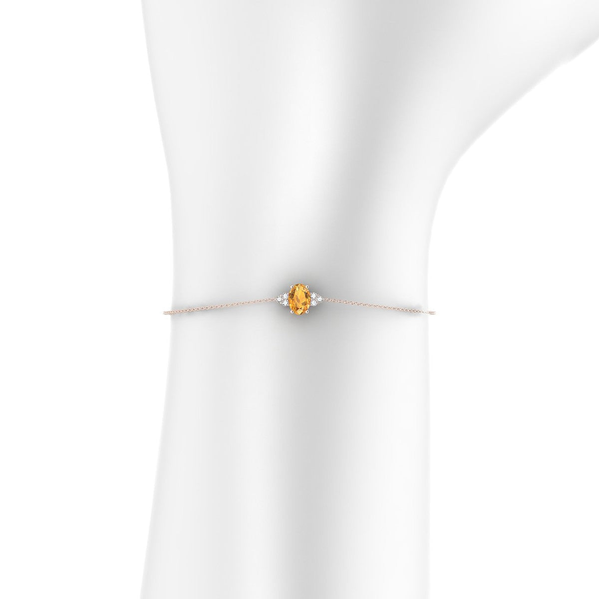 Mirage | 18k Rose Gold 7 x 5 mm Oval Citrine Bracelet