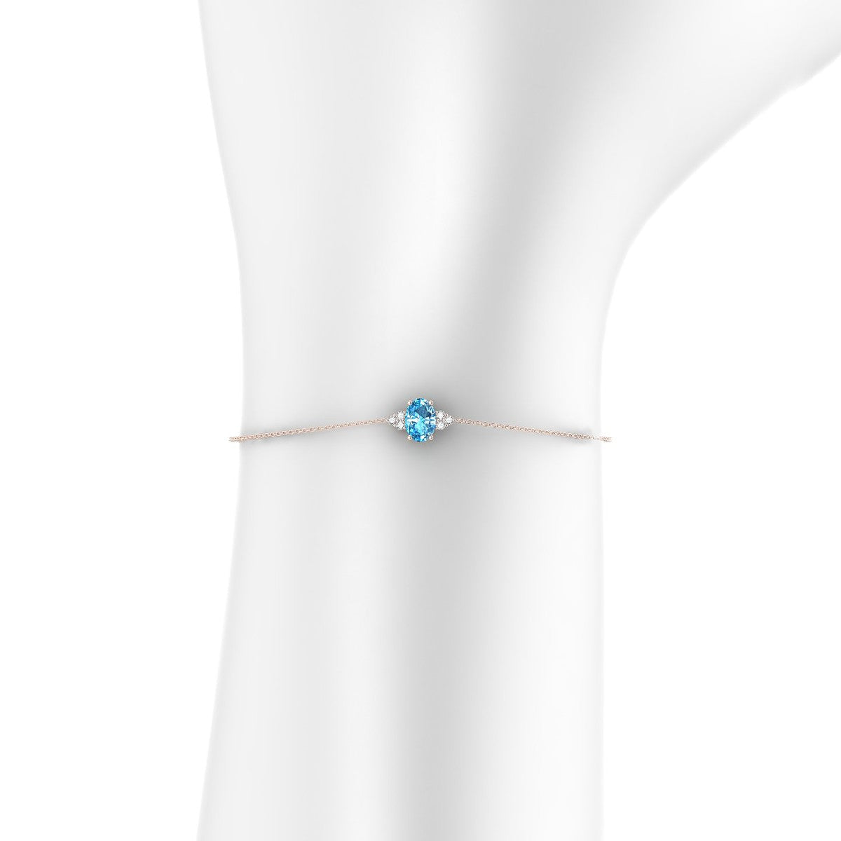 Mirage | 18k Rose Gold 7 x 5 mm Oval Topaz Bracelet