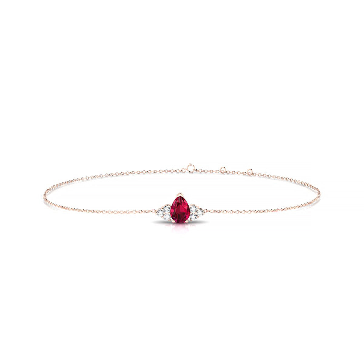 Mirage | 18k Rose Gold 6 x 4 mm Pear Ruby Bracelet