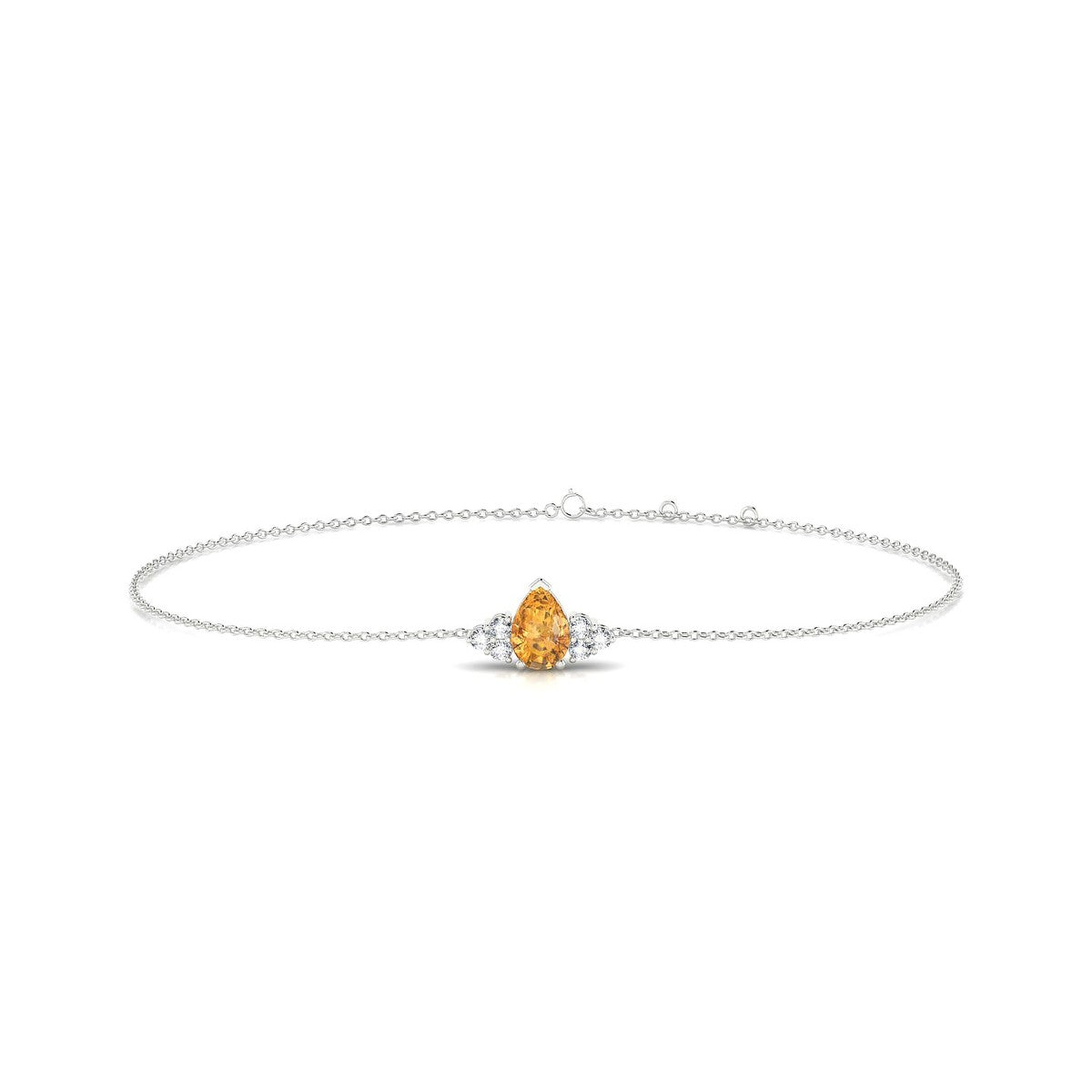 Mirage | 18k White Gold 6 x 4 mm Pear Citrine Bracelet