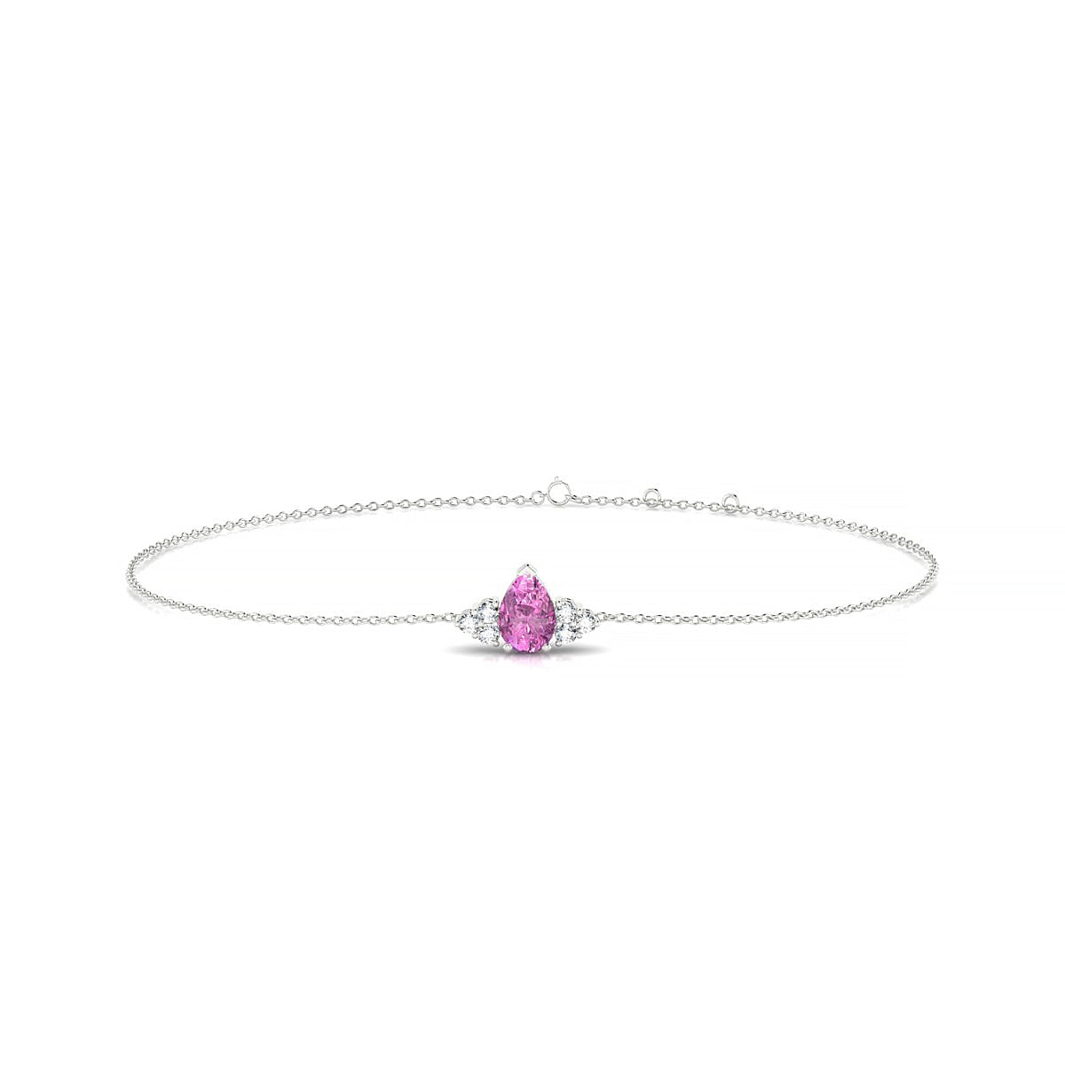 Mirage | 18k White Gold 6 x 4 mm Pear Pink Sapphire Bracelet