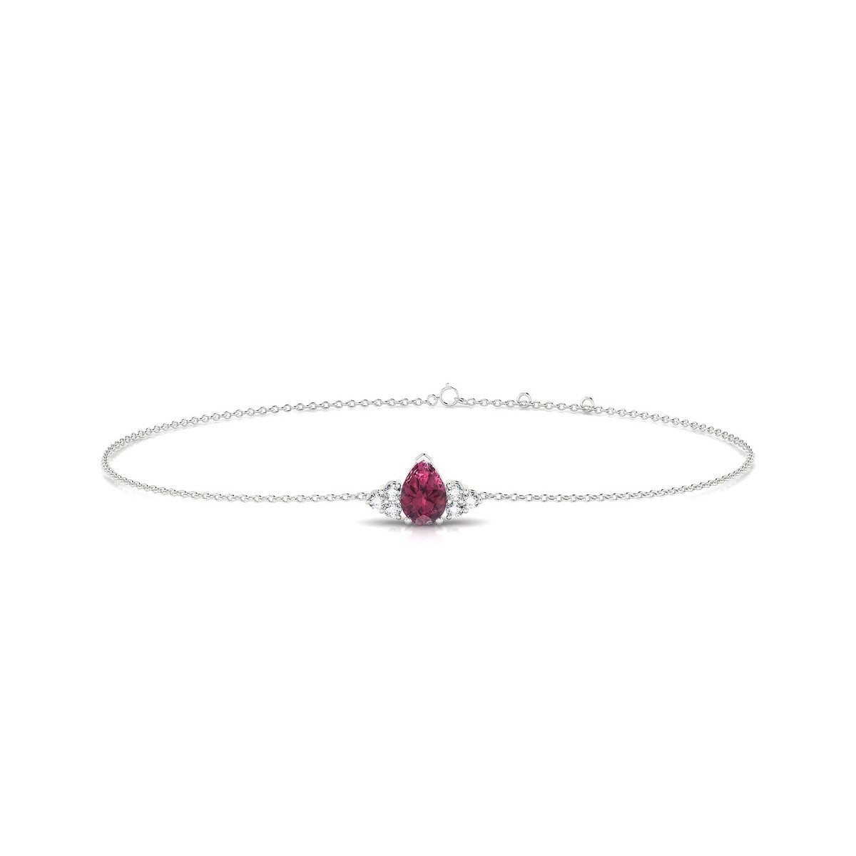 Mirage | 18k White Gold 6 x 4 mm Pear Rhodolite Bracelet