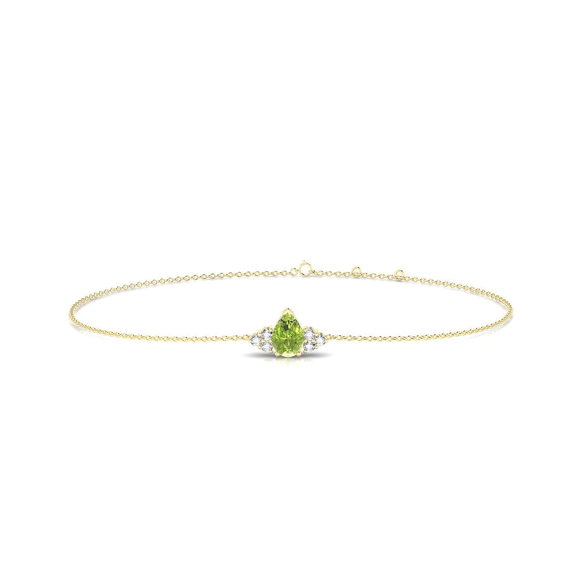 Mirage | 18k Yellow Gold 6 x 4 mm Pear Peridot Bracelet