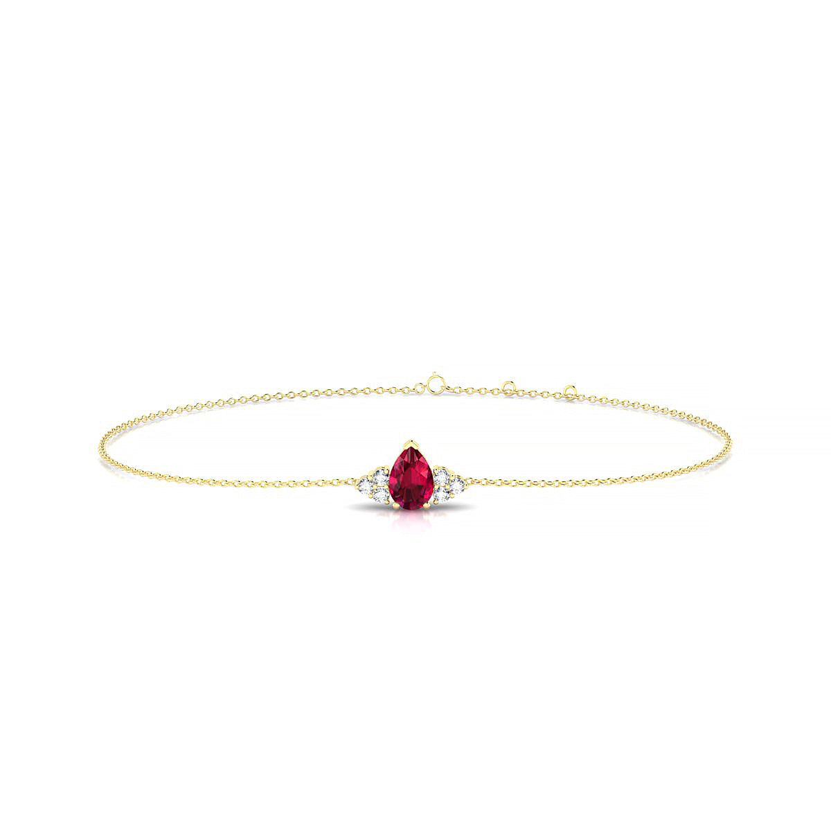 Mirage | 18k Yellow Gold 6 x 4 mm Pear Ruby Bracelet
