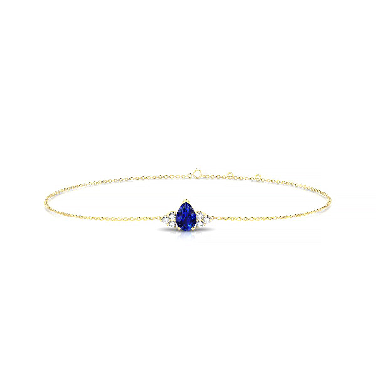 Mirage | 18k Yellow Gold 6 x 4 mm Pear Sapphire Bracelet
