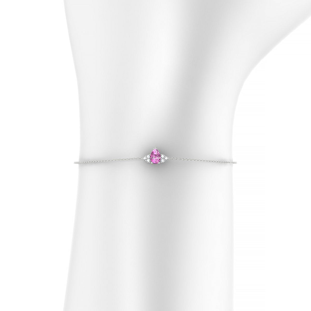 Mirage | 18k White Gold 6 x 4 mm Pear Pink Sapphire Bracelet