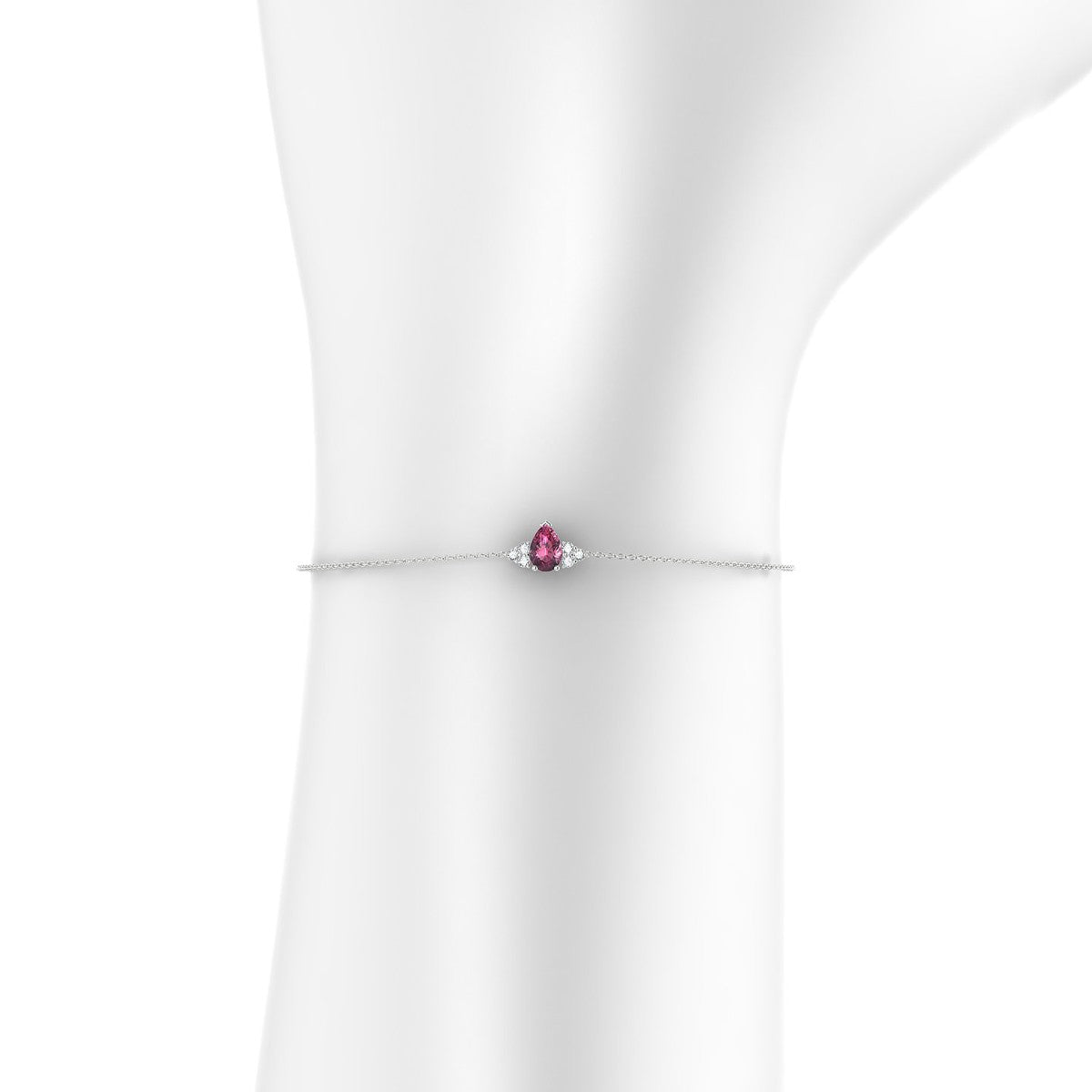 Mirage | 18k White Gold 6 x 4 mm Pear Rhodolite Bracelet