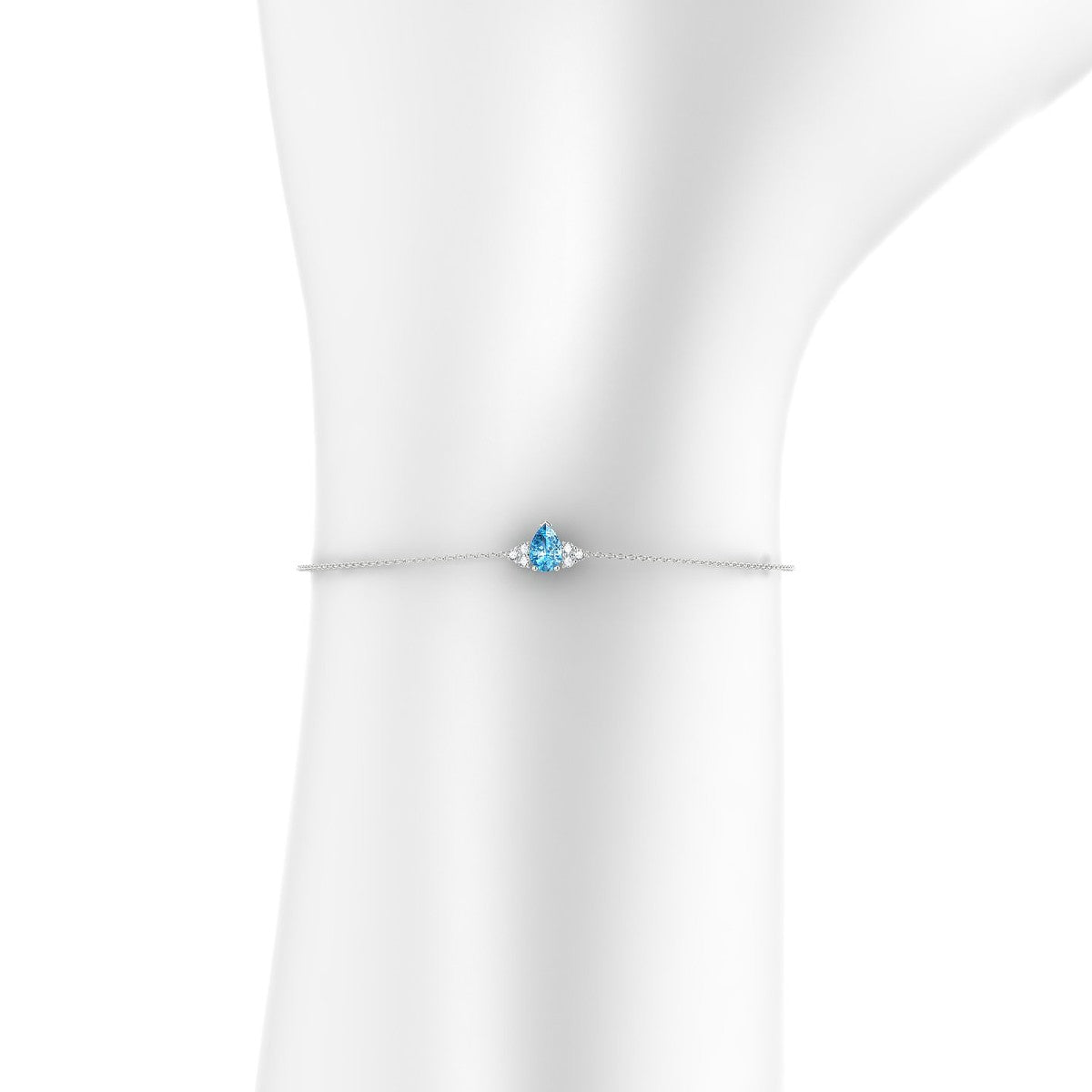 Mirage | 18k White Gold 6 x 4 mm Pear Topaz Bracelet