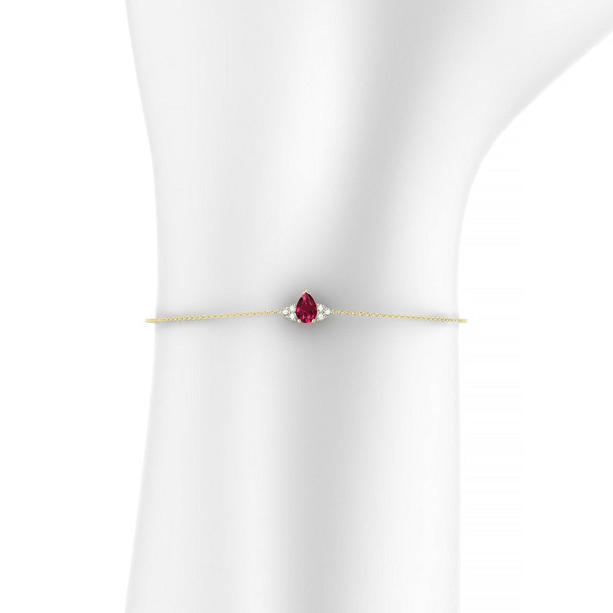 Mirage | 18k Yellow Gold 6 x 4 mm Pear Ruby Bracelet