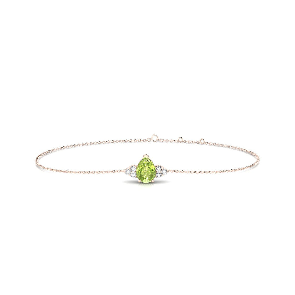 Mirage | 18k Rose Gold 7 x 5 mm Pear Peridot Bracelet