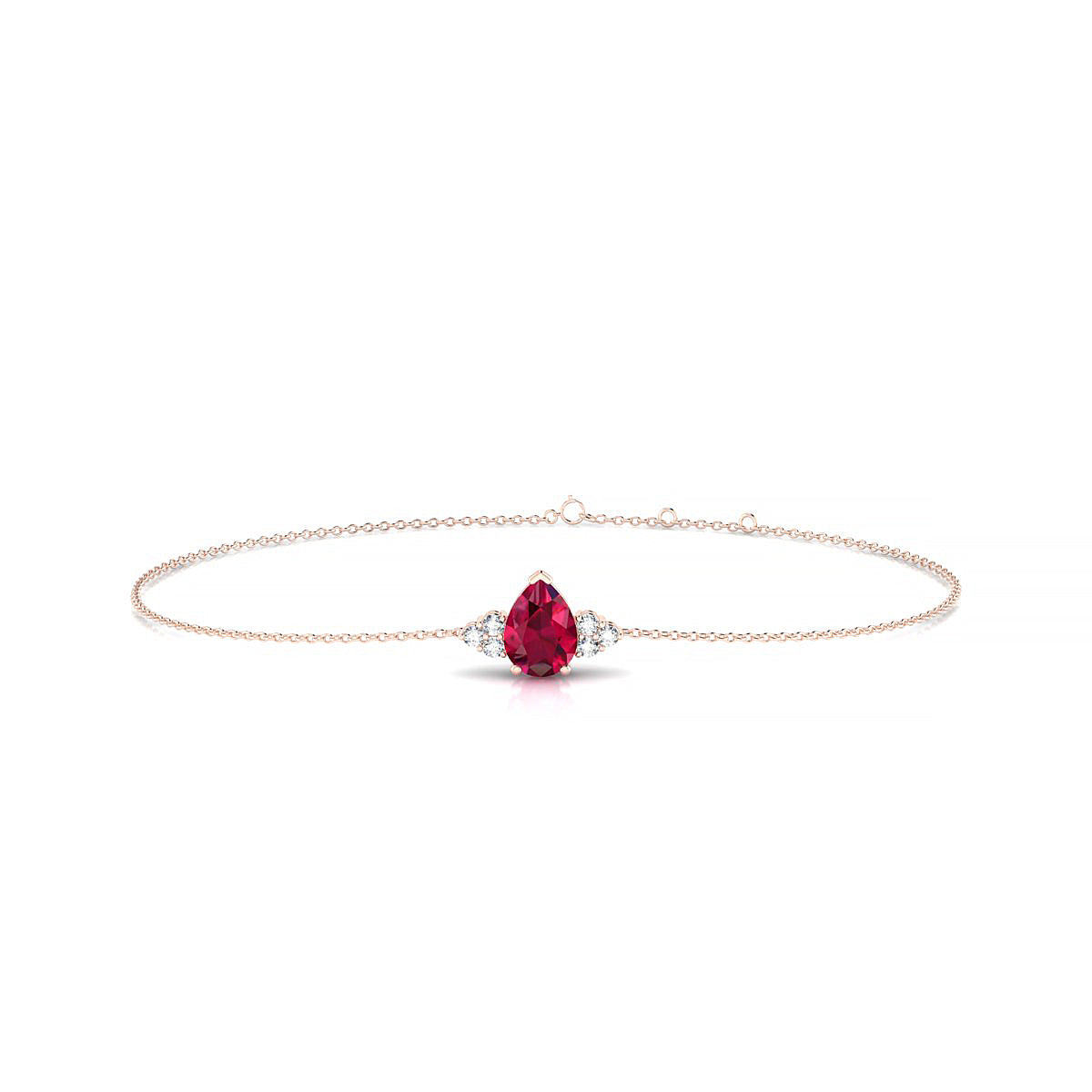 Mirage | 18k Rose Gold 7 x 5 mm Pear Ruby Bracelet