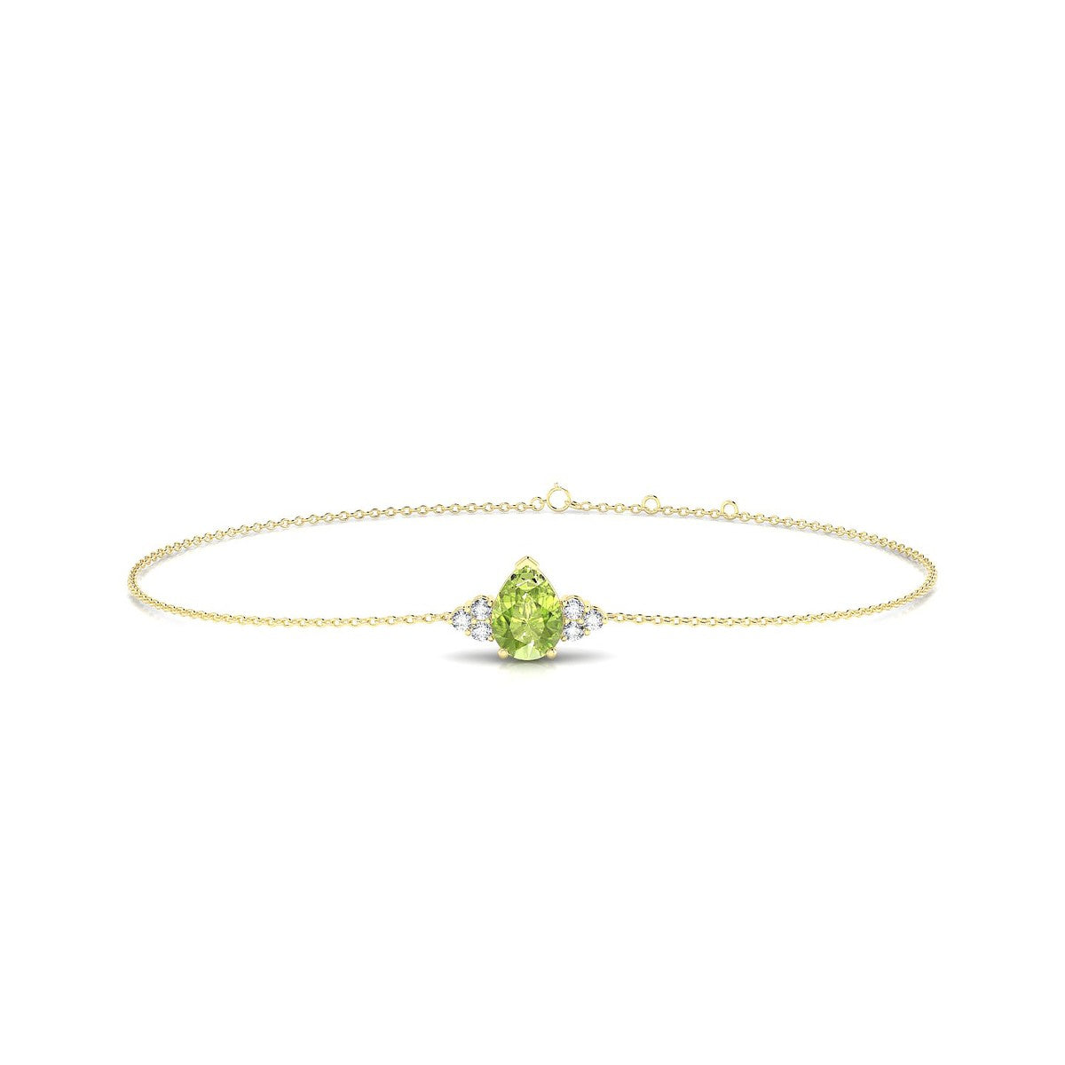 Mirage | 18k Yellow Gold 7 x 5 mm Pear Peridot Bracelet