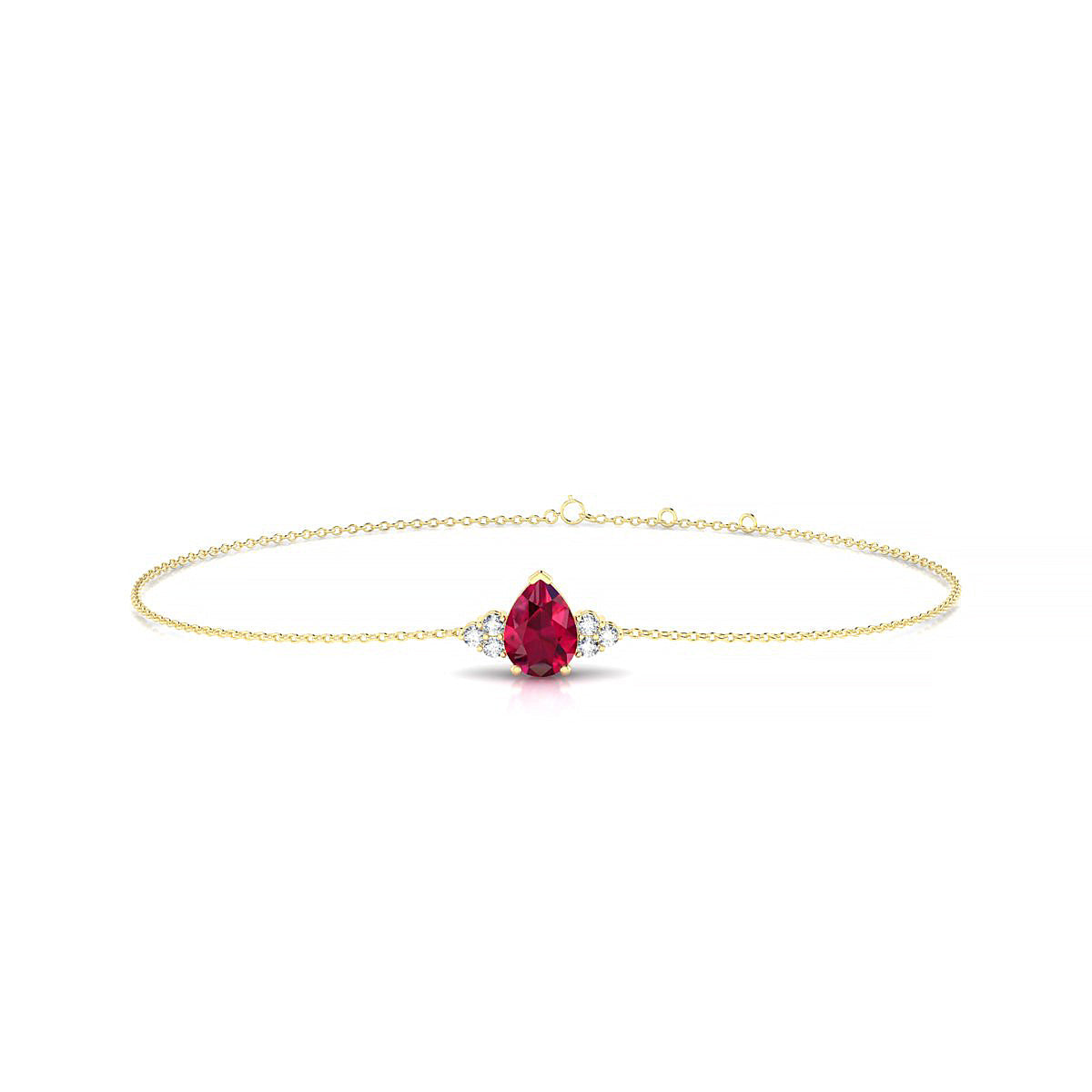 Mirage | 18k Yellow Gold 7 x 5 mm Pear Ruby Bracelet