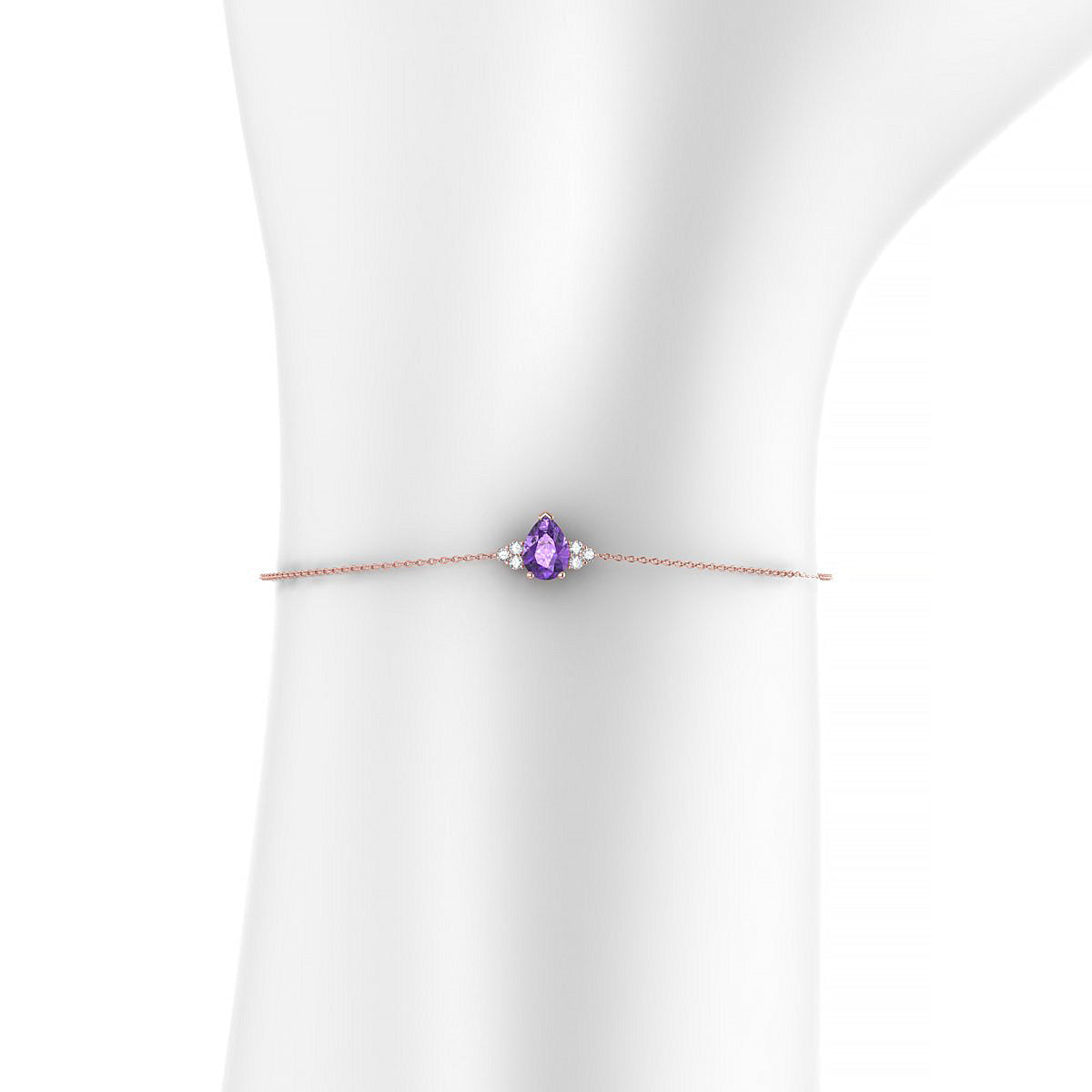 Mirage | 18k Rose Gold 7 x 5 mm Pear Amethyst Bracelet