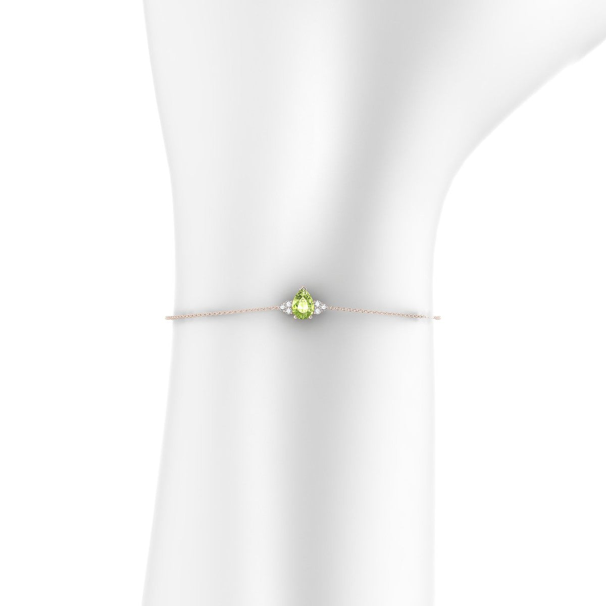 Mirage | 18k Rose Gold 7 x 5 mm Pear Peridot Bracelet