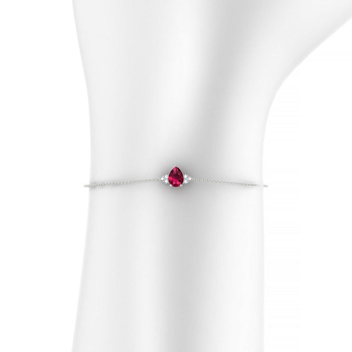 Mirage | 18k White Gold 7 x 5 mm Pear Ruby Bracelet