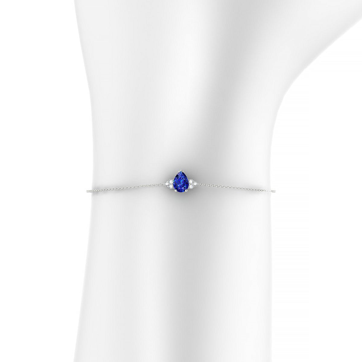 Mirage | 18k White Gold 7 x 5 mm Pear Sapphire Bracelet