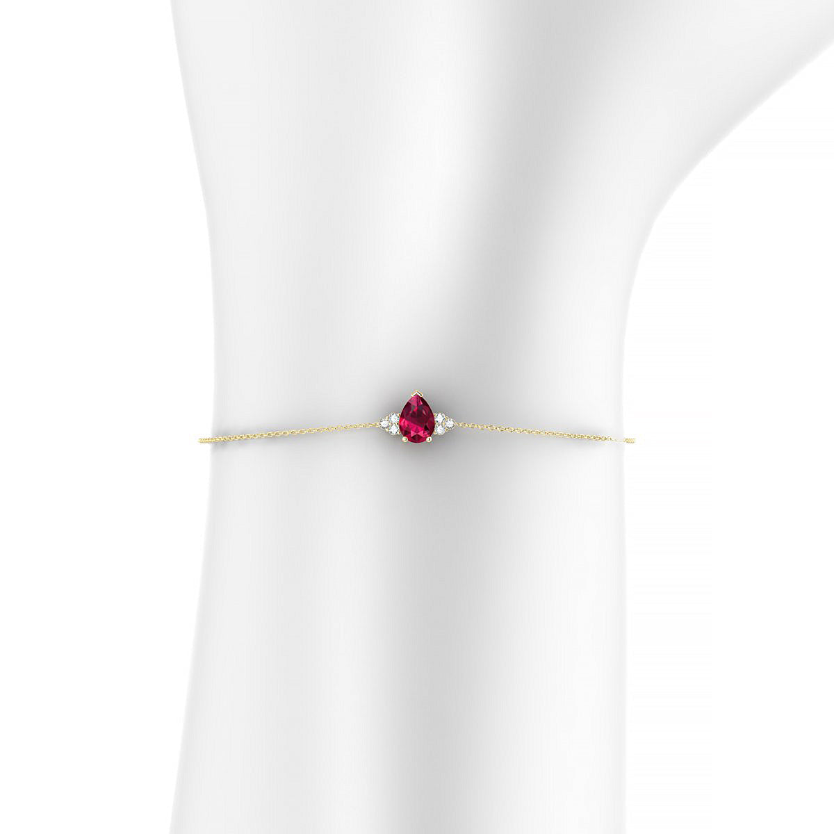 Mirage | 18k Yellow Gold 7 x 5 mm Pear Ruby Bracelet