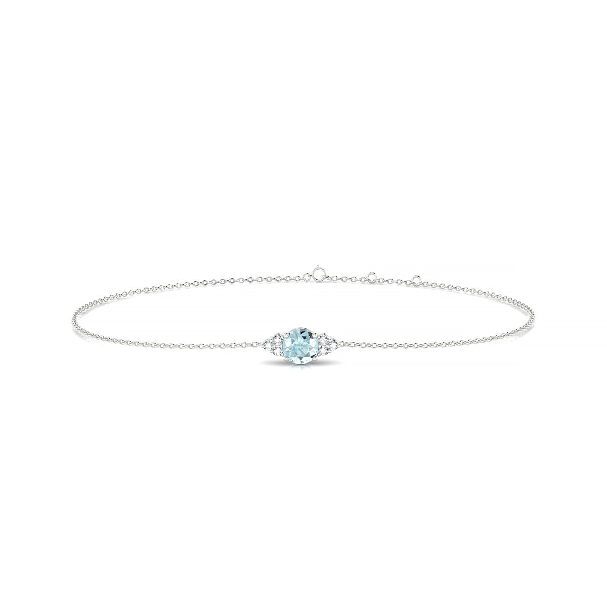 Mirage | 18k White Gold 4.5 mm Round Aquamarine Bracelet