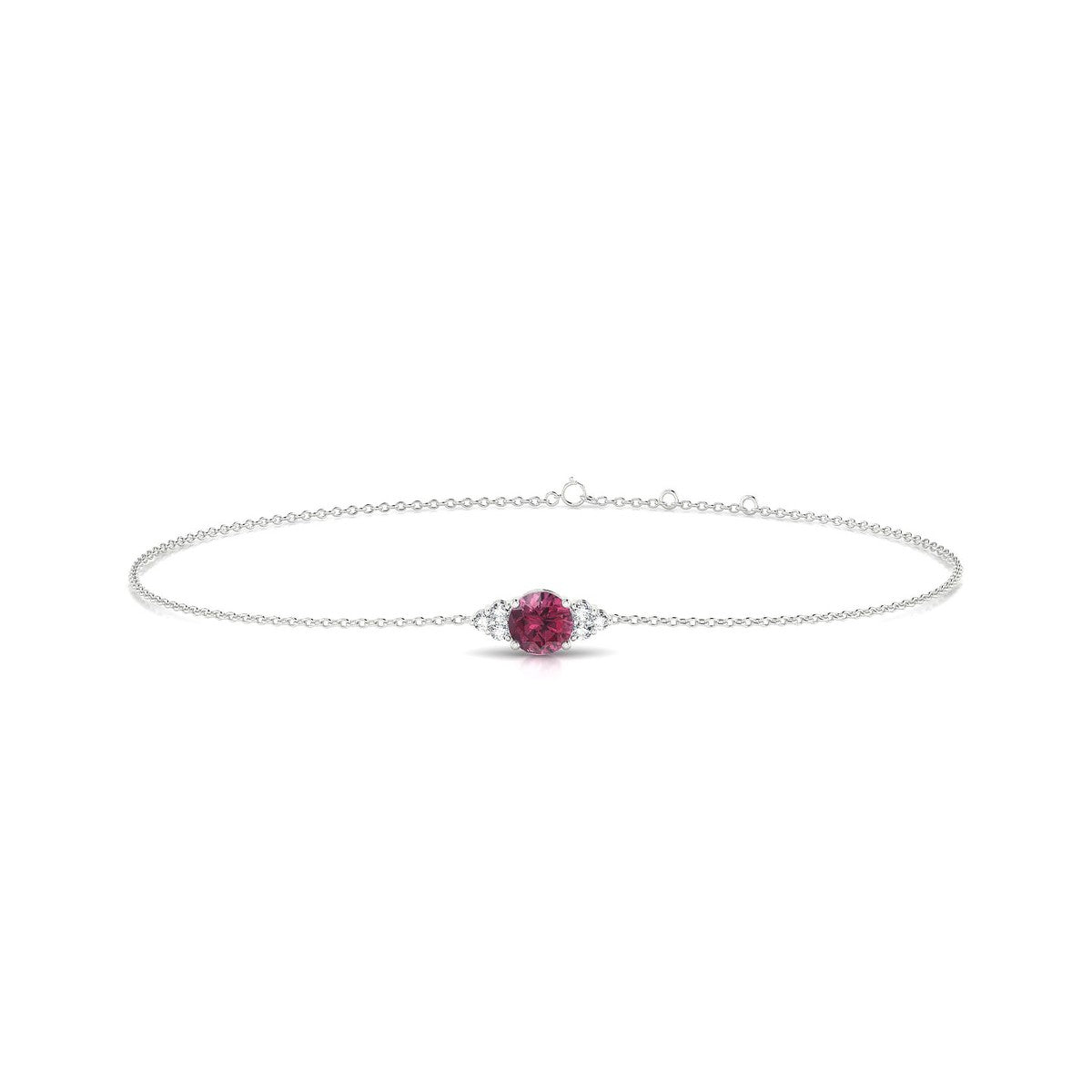 Mirage | 18k White Gold 4.5 mm Round Rhodolite Bracelet