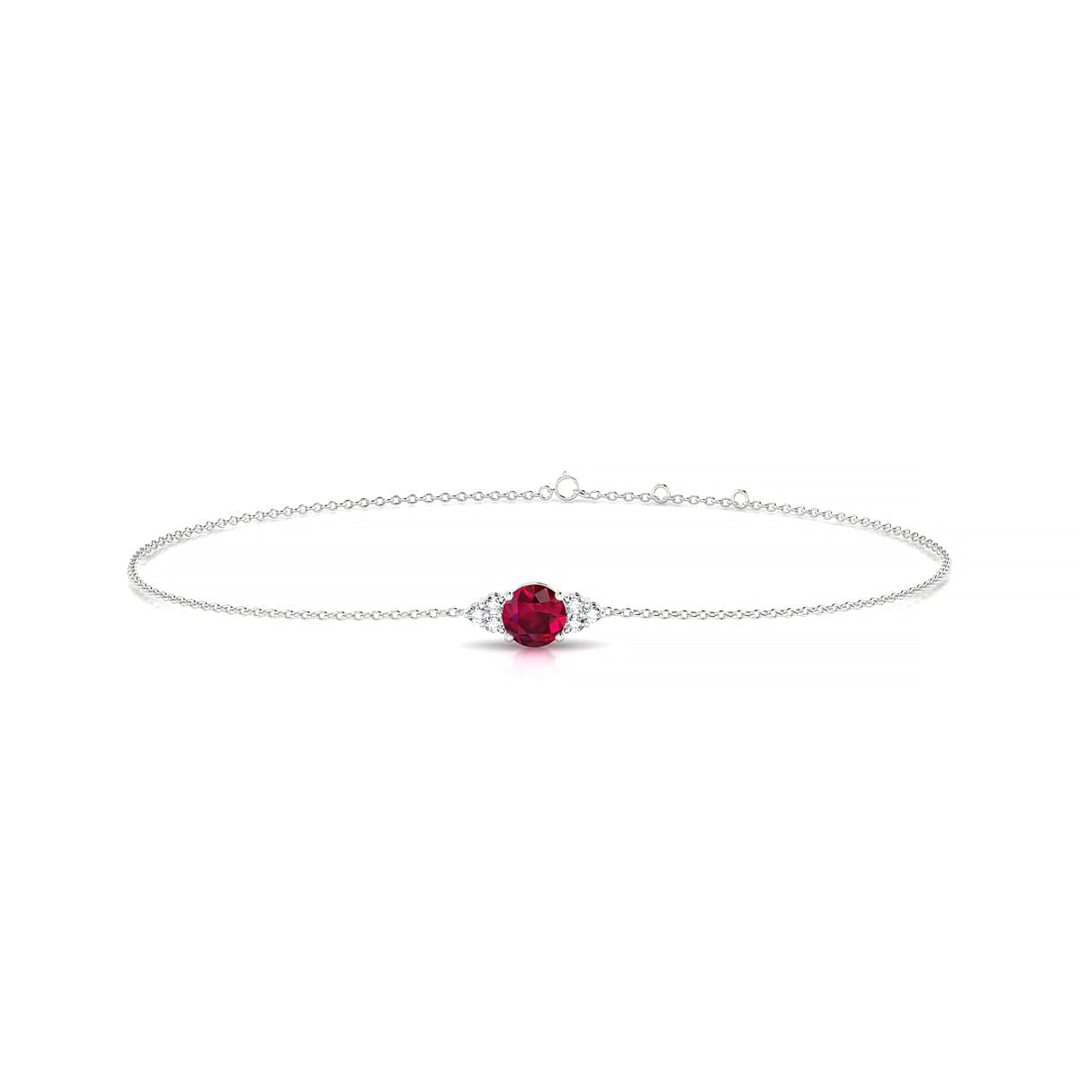 Mirage | 18k White Gold 4.5 mm Round Ruby Bracelet
