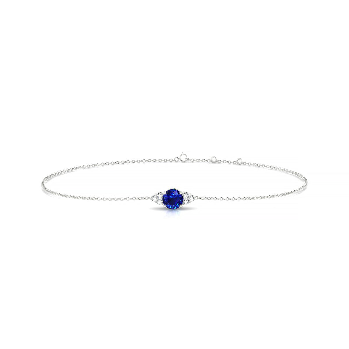 Mirage | 18k White Gold 4.5 mm Round Sapphire Bracelet