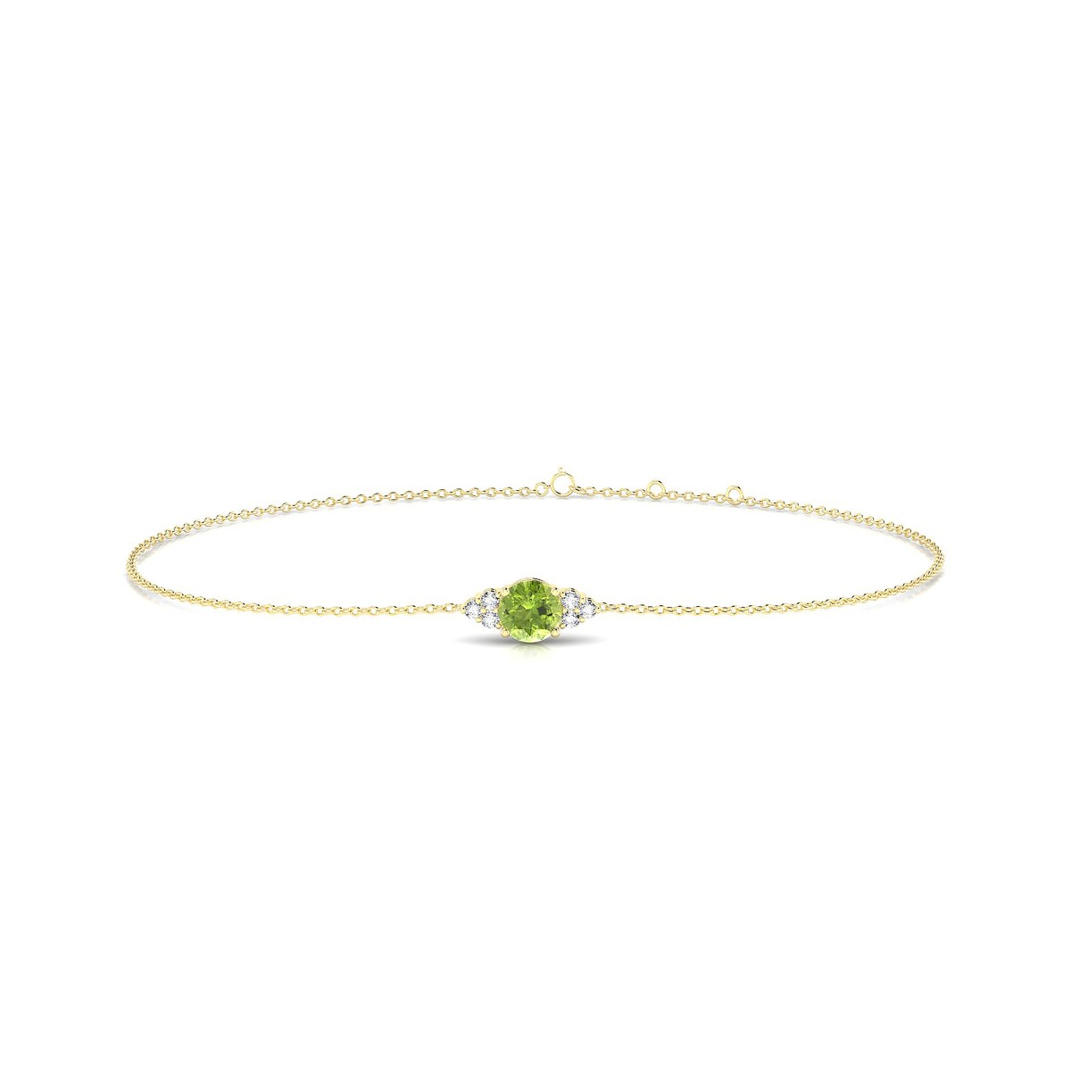 Mirage | 18k Yellow Gold 4.5 mm Round Peridot Bracelet