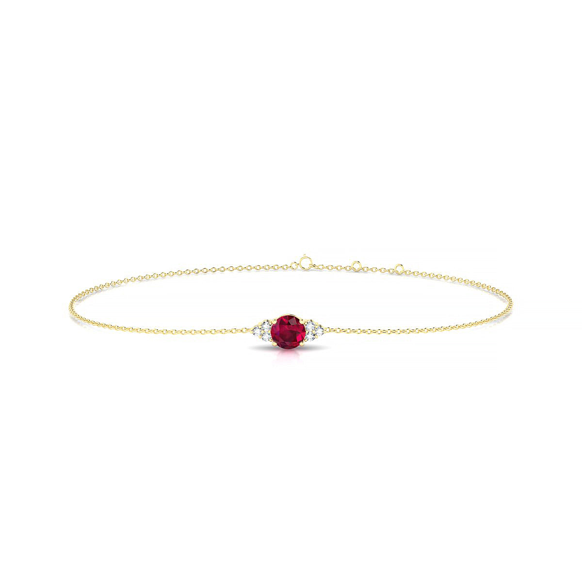 Mirage | 18k Yellow Gold 4.5 mm Round Ruby Bracelet