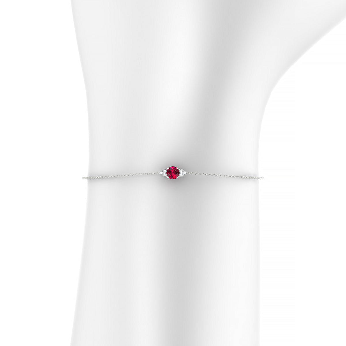 Mirage | 18k White Gold 4.5 mm Round Ruby Bracelet