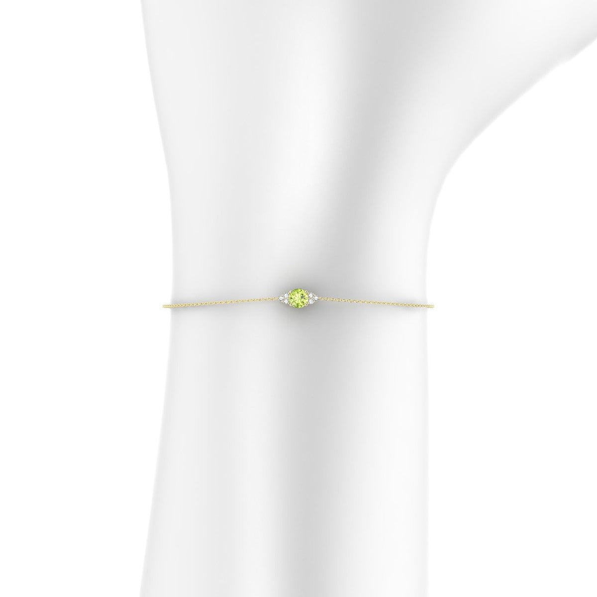 Mirage | 18k Yellow Gold 4.5 mm Round Peridot Bracelet