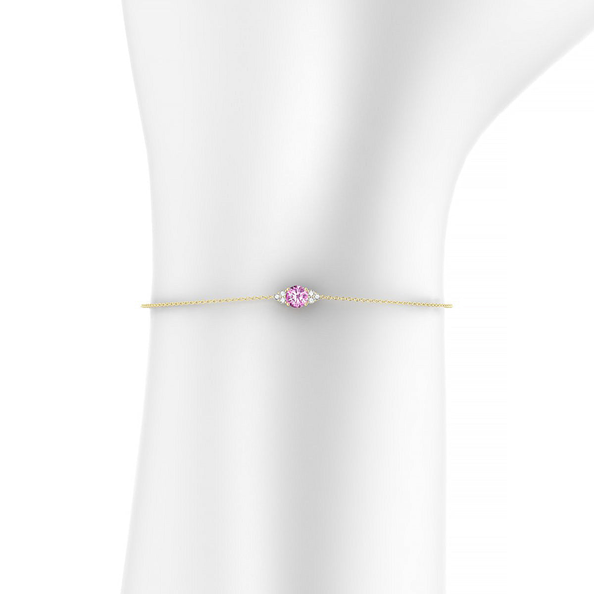 Mirage | 18k Yellow Gold 4.5 mm Round Pink Sapphire Bracelet
