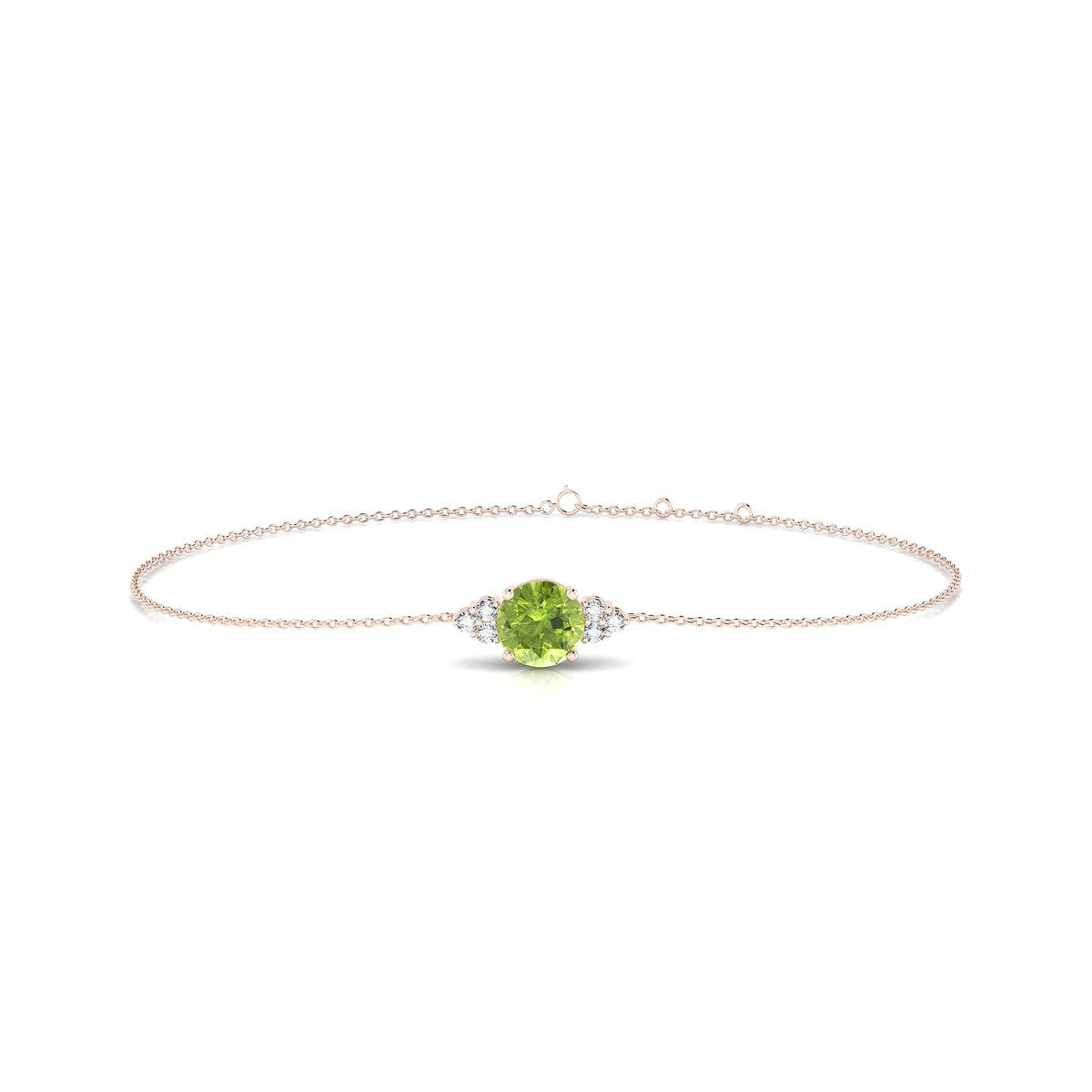 Mirage | 18k Rose Gold 6 mm Round Peridot Bracelet