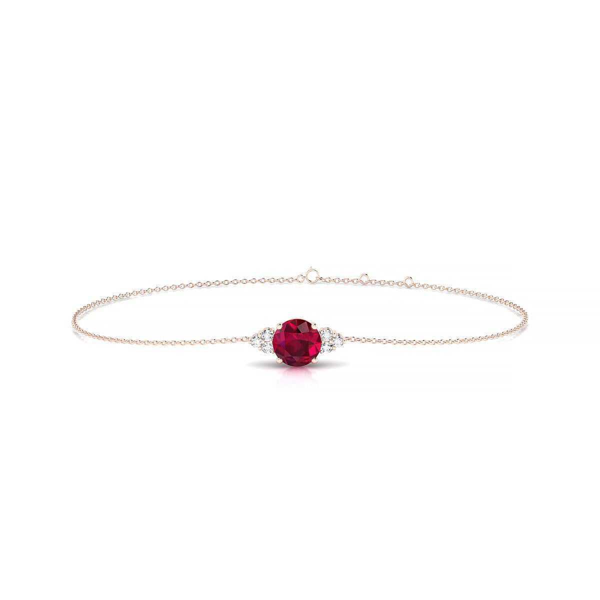 Mirage | 18k Rose Gold 6 mm Round Ruby Bracelet