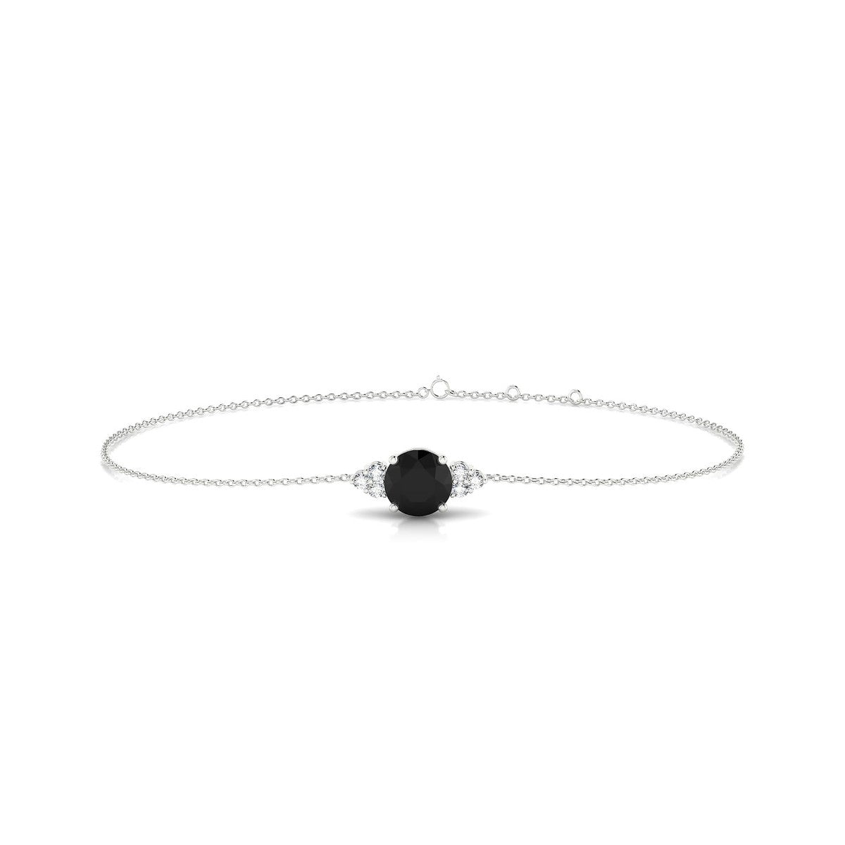 Mirage | 18k White Gold 6 mm Round Black Diamond Bracelet