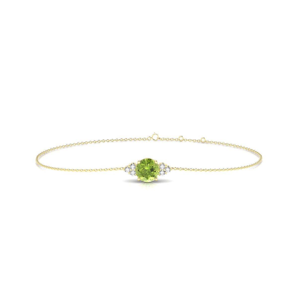 Mirage | 18k Yellow Gold 6 mm Round Peridot Bracelet
