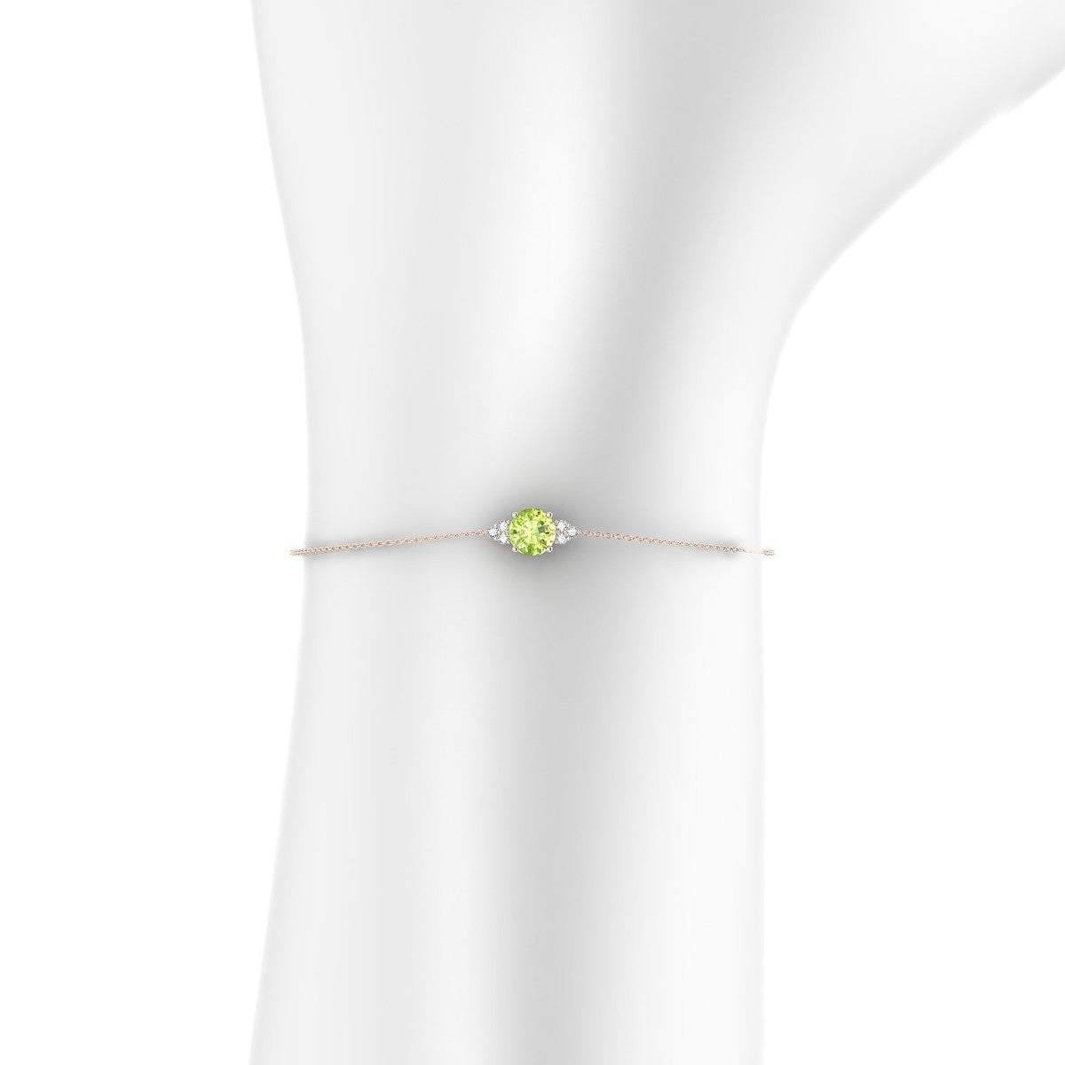Mirage | 18k Rose Gold 6 mm Round Peridot Bracelet