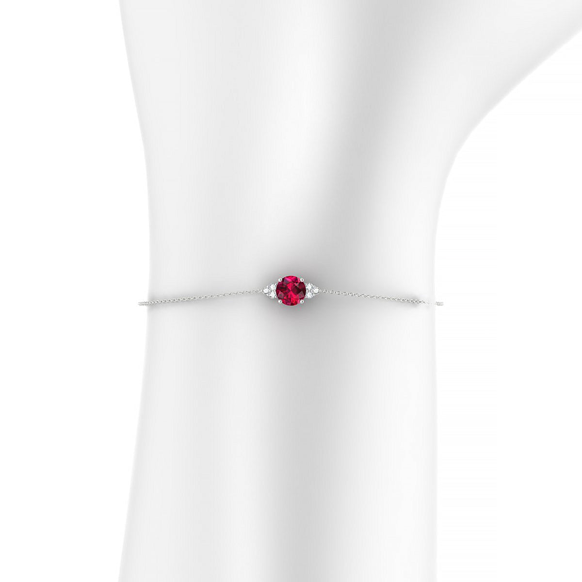 Mirage | 18k White Gold 6 mm Round Ruby Bracelet