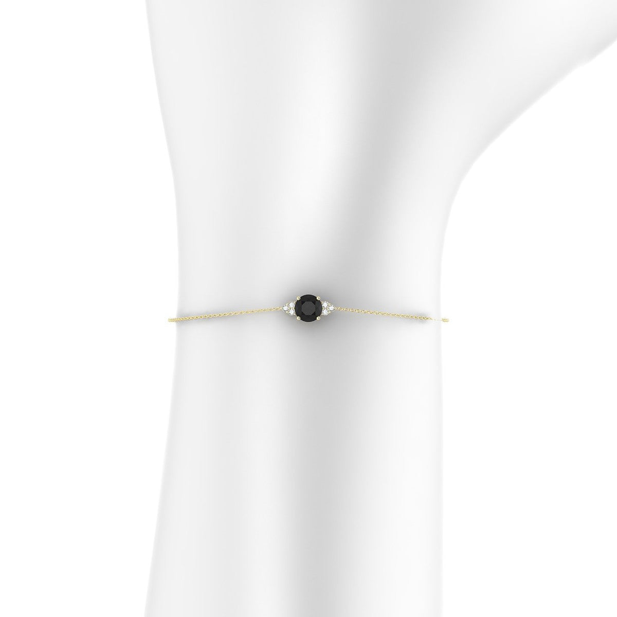 Mirage | 18k Yellow Gold 6 mm Round Black Diamond Bracelet
