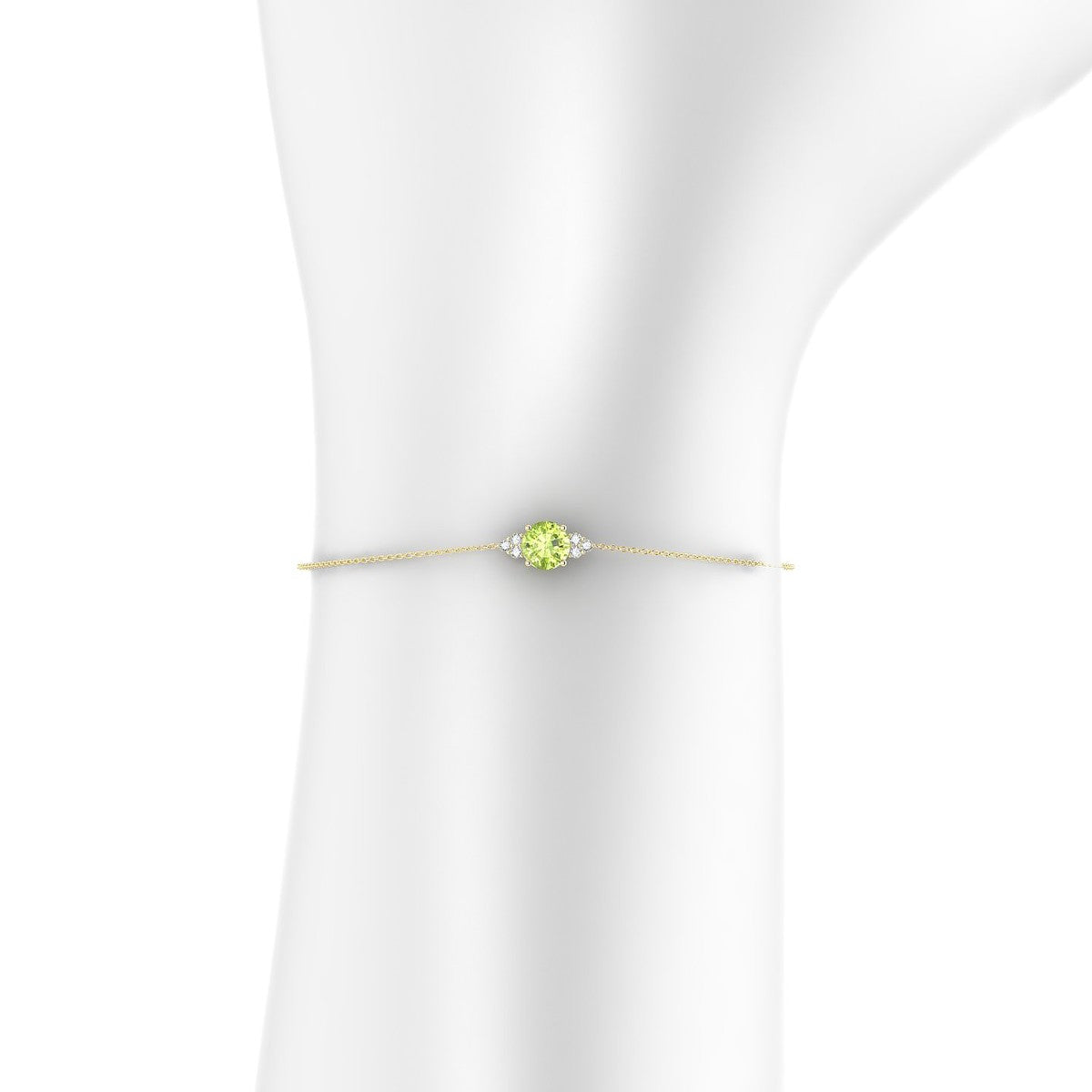 Mirage | 18k Yellow Gold 6 mm Round Peridot Bracelet