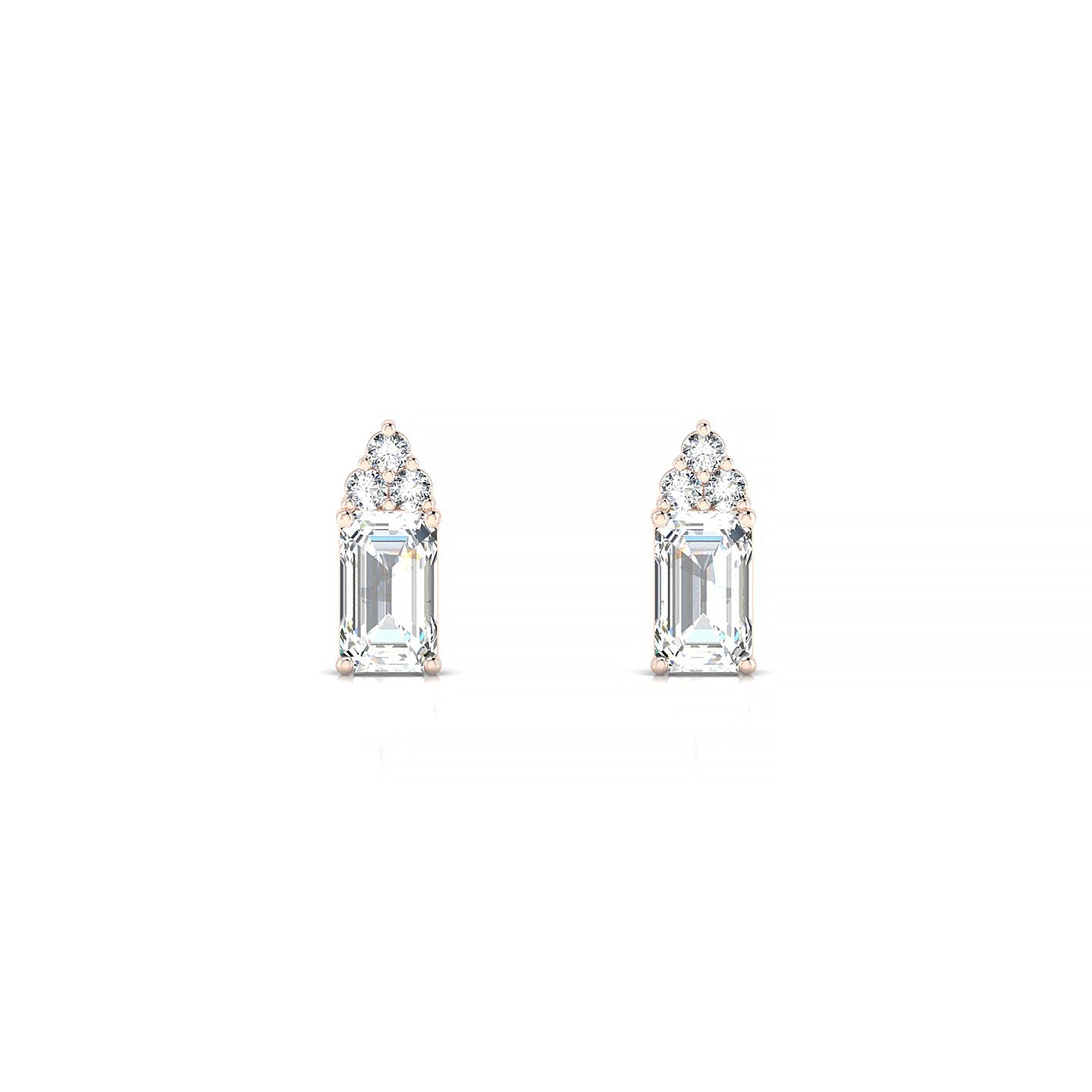 Mirage | 18k Rose Gold 5 x 3 mm Emerald Diamond Earrings