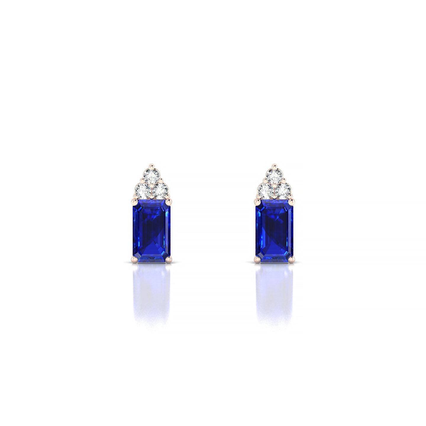Mirage | 18k Rose Gold 5 x 3 mm Emerald Sapphire Earrings