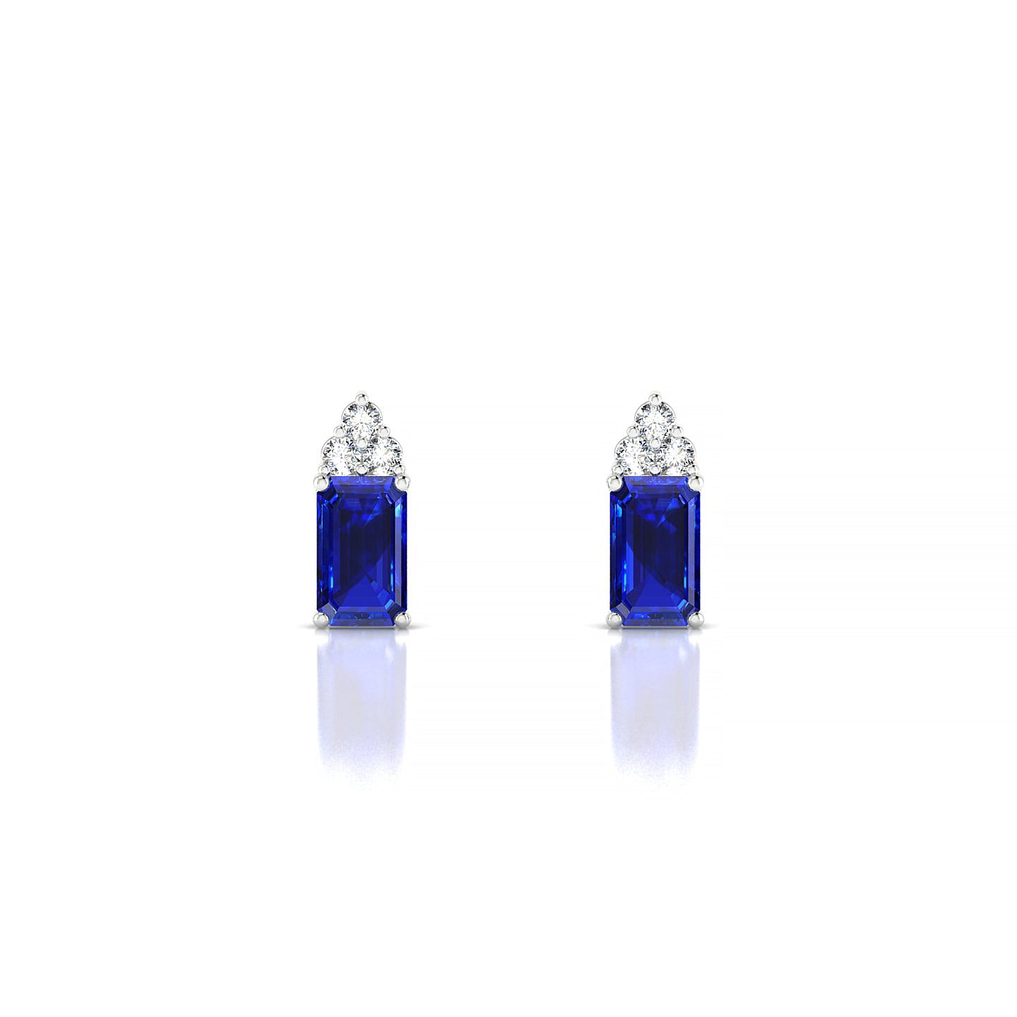 Mirage | 18k White Gold 5 x 3 mm Emerald Sapphire Earrings