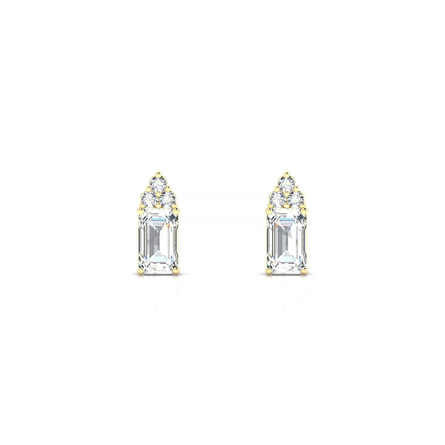 Mirage | 18k Yellow Gold 5 x 3 mm Emerald Diamond Earrings