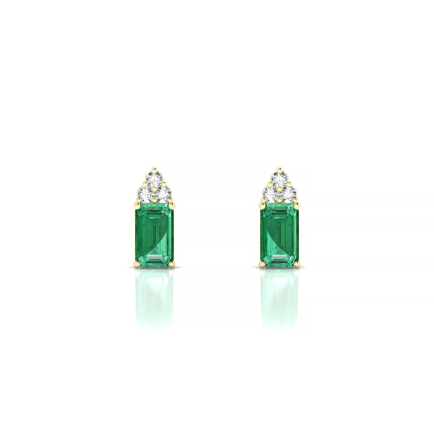 Mirage | 18k Yellow Gold 5 x 3 mm Emerald Emerald Earrings