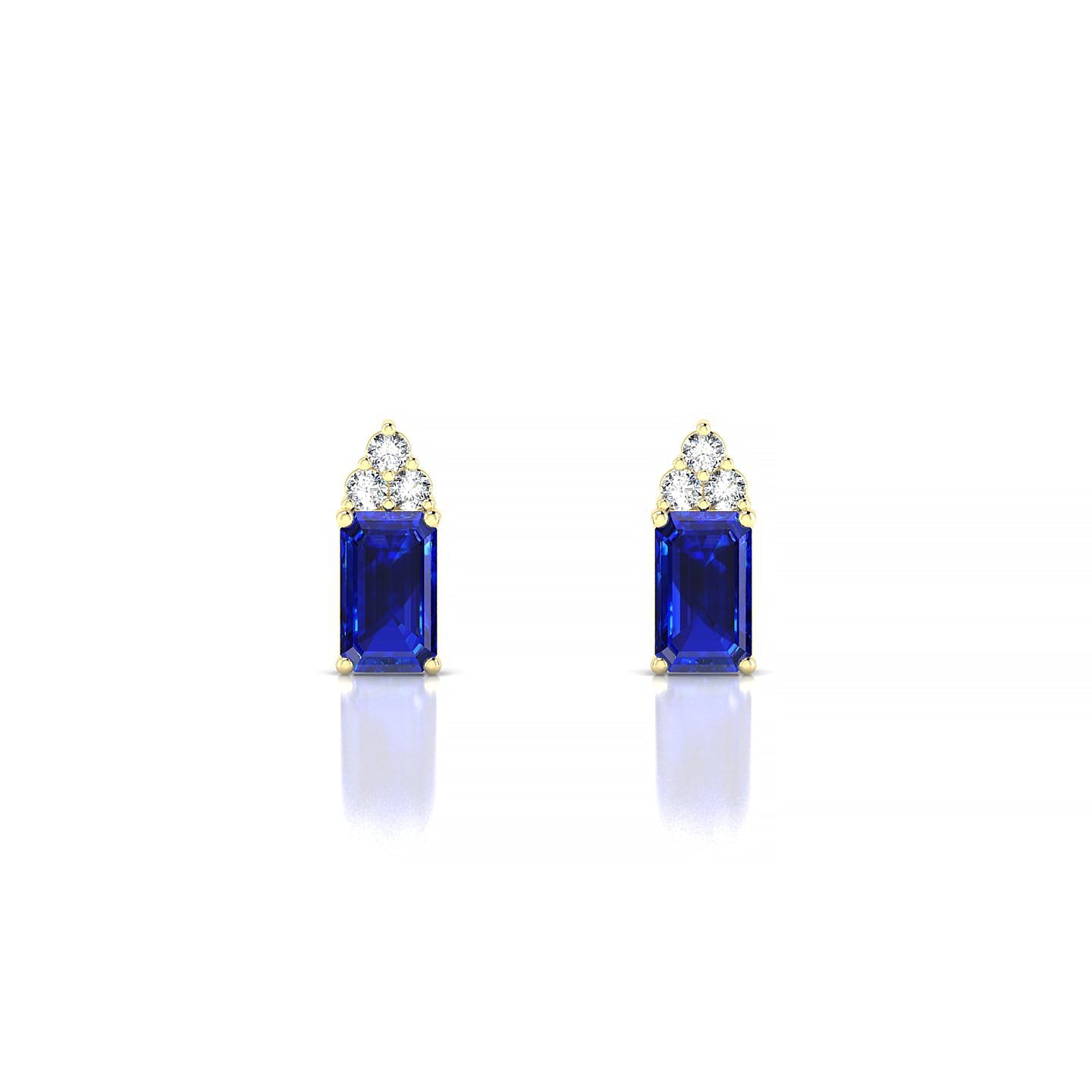 Mirage | 18k Yellow Gold 5 x 3 mm Emerald Sapphire Earrings