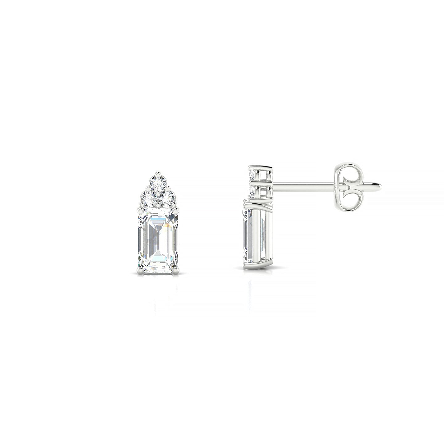 Mirage | 18k White Gold 5 x 3 mm Emerald Diamond Earrings