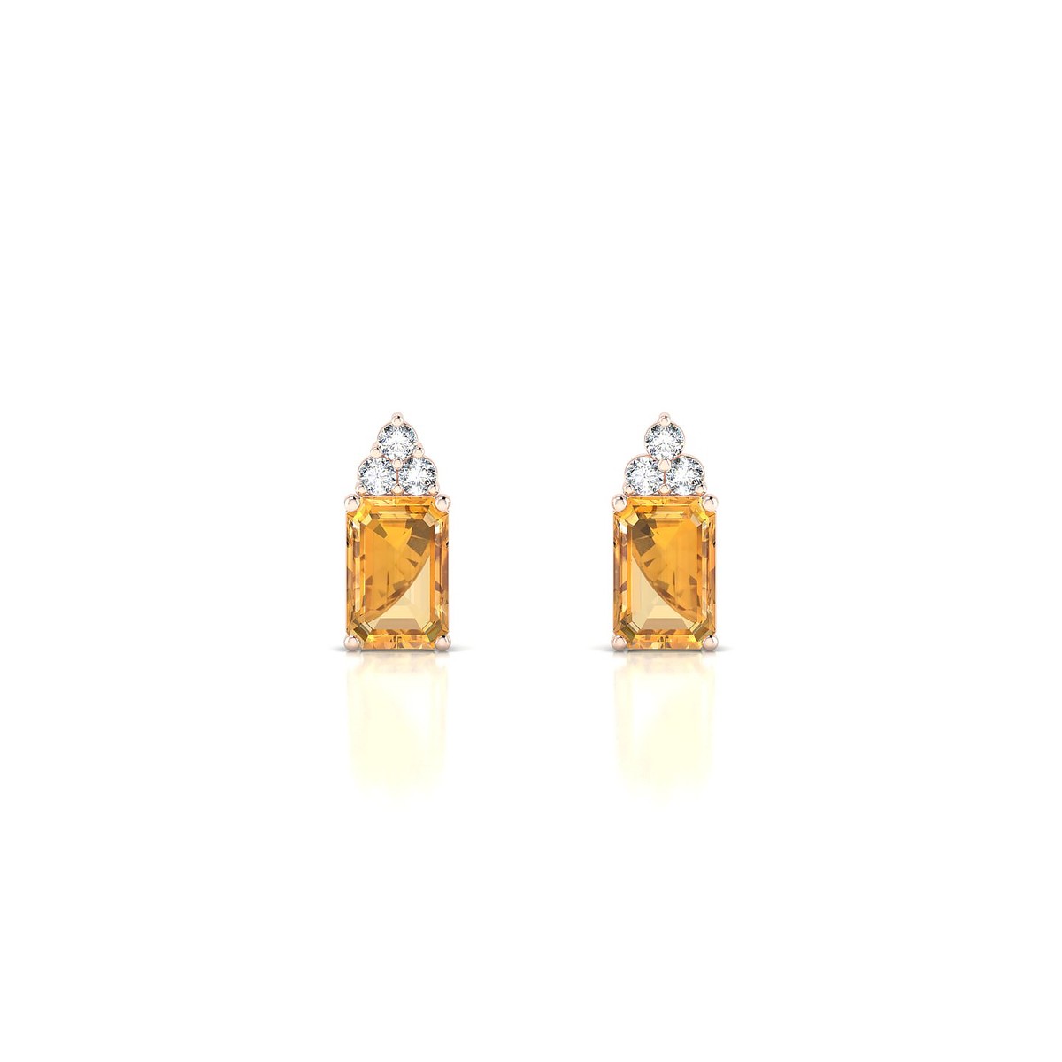 Mirage | 18k Rose Gold 6 x 4 mm Emerald Citrine Earrings