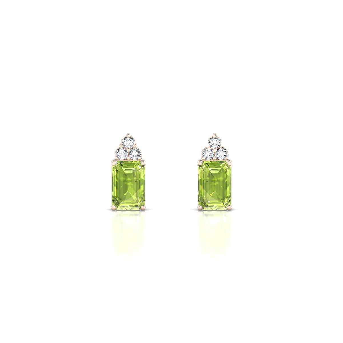 Mirage | 18k Rose Gold 6 x 4 mm Emerald Peridot Earrings